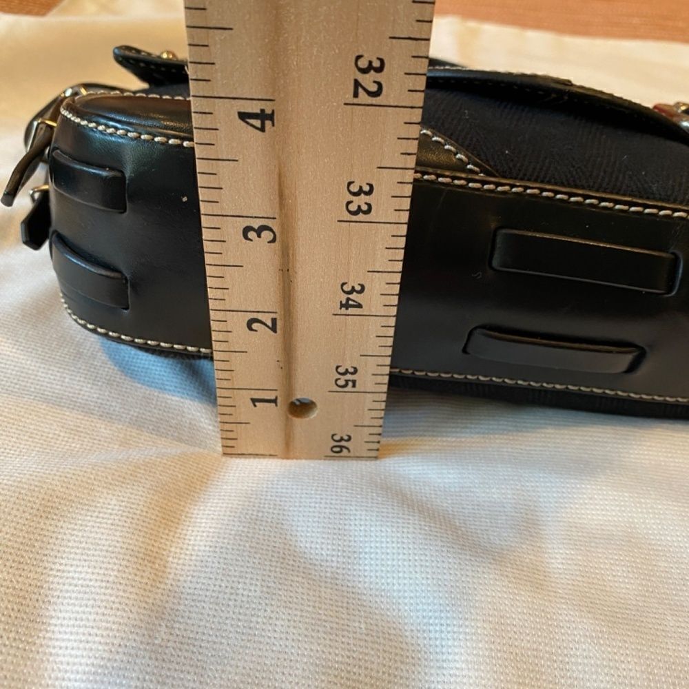 Vintage Fendi Black Leather And Canvas Baguette Shoulder Handbag Purse NWOT - Picture 14 of 15